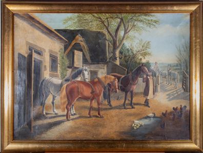 G. Mitchell - 1888 Oil, The Farmyard