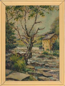 Ernest Newton - 1976 Oil, The Old Mill, Barnard Castle