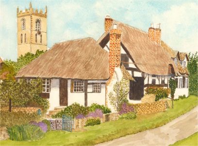 N.K. Day - 2011 Watercolour, A Thatched House