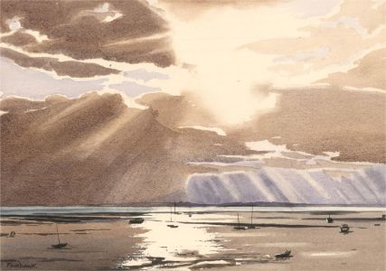 Faribank - Signed Mid 20th Century Watercolour, Low Tide at Sunset