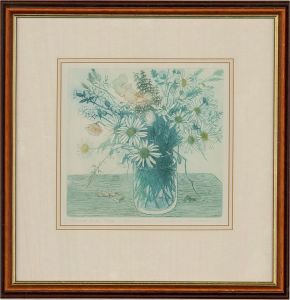L. Valerie Christmas RCA - Contemporary Aquatint, Flowers Of The Field