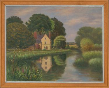 A.J. Downham - 2002 Oil, By Yazor Brook, Hereford