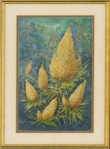 Myrtle Middleton - Contemporary Watercolour, Scottish Pine Cones