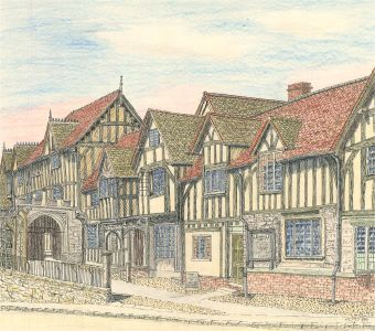 N.K. Day - 1997 Pen and Ink Drawing, Street Scene