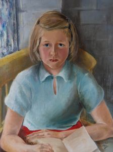 June Conning Barker - 1962 Oil, Portrait of a Girl