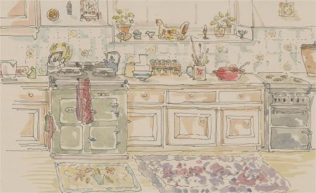 Jill Dickin - 1997 Watercolour, Kitchen Scene
