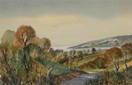 Louis Valentine - Mid 20th Century Watercolour, Autumnal Path