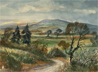 Louis Valentine - Mid 20th Century Watercolour, Countryside Lane