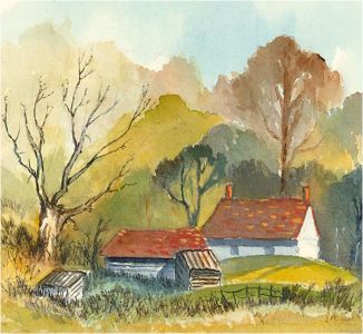 Louis Valentine - Mid 20th Century Watercolour, A Cottage