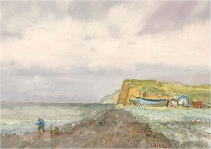 Keith Johnson (1931-2018) - 2018 Watercolour, A Fisherman