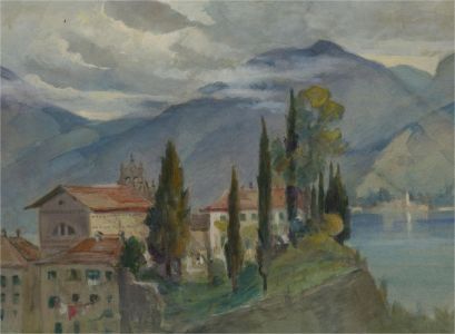 Early 20th Century Watercolour - Old Town, Menaggio