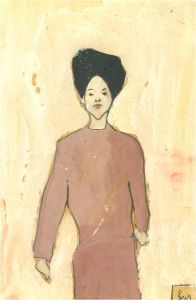 Ben Carrivick - Contemporary Oil, Figure in Pale Pink Outfit