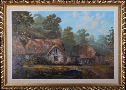 George Horne - 1975 Oil, The Old Forge, Branscombe