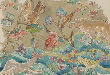 Jill Dickin - 1996 Watercolour, Enchanted Forest