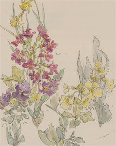 Jill Dickin - 2000 Watercolour, Vibrant Flowers