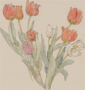 Jill Dickin - Contemporary Watercolour, Tulips