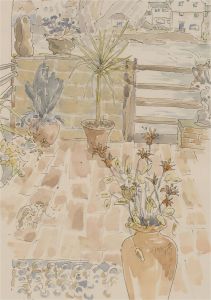 Jill Dickin - 2000 Watercolour, Fowey Yard