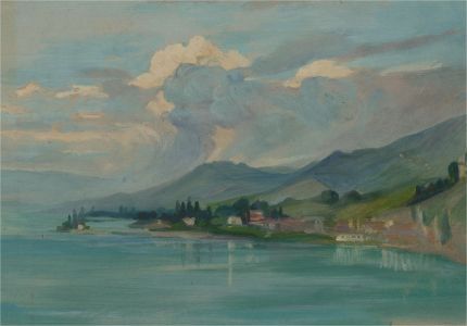 Early 20th Century Oil - Lake of Geneva