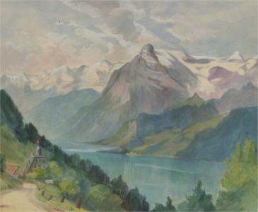 Early 20th Century Watercolour - Rotstock Glacier