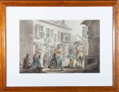 John Nixon (1750-1818) - Signed 1810 Watercolour, The London Monster Taken