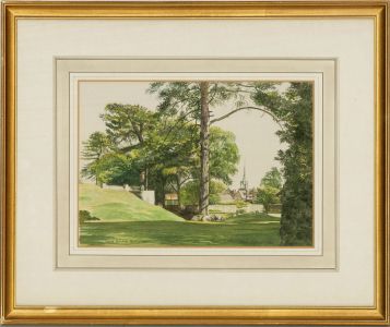 Robert Kipping - 1980 Watercolour, Castle Gardens, Wallingford