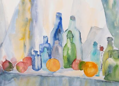Sophie-Louise Wilson - 1999 Watercolour, Twelve Bottles