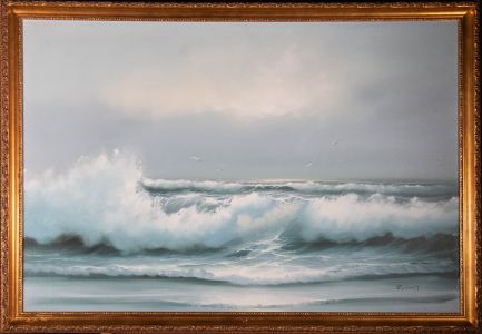 Robert - Large Contemporary Oil, Waves at First Light