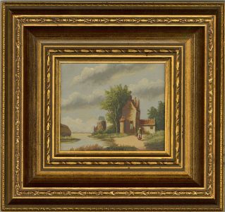 H. Yudomf - Mid 20th Century Oil, Rural Continental Scene