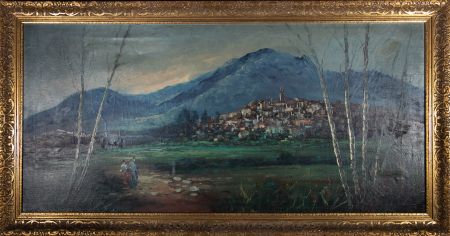 Augusto Gomes Martins (1922-1994) - Mid 20th Century Oil, Town In The Foothills
