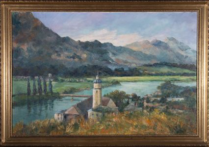 Kay Robson - 20th Century Oil, Village in a Valley