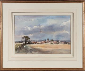 Andrew King (b.1956) - Signed Mid 20th Century Watercolour, Across the Fields