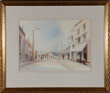 John Lawrence - Contemporary Watercolour, Approaching The Cutty Sark