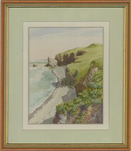 Hugh Cutler (b.1946) - 1981 Watercolour, Verdant Shoreline