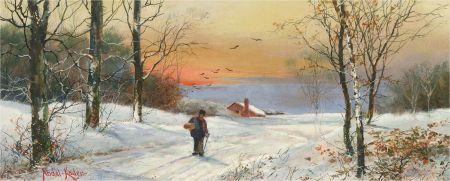 Abdel Kader (1852-1940) - Signed Early 20th Century Gouache, Winter Walks