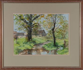 Contemporary Watercolour - Spring On The Farm