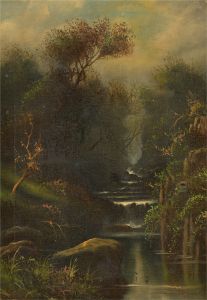 For Restoration Mid 20th Century Oil - River Cascades