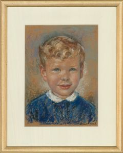Anne Read - Signed 1962 Pastel, Portrait of a Boy