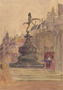 Norman R. Darling - 1932 Watercolour, Eros, Piccadilly Circus
