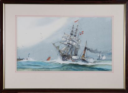 Peter Whittock - Signed 1988 Watercolour, Over the Bar