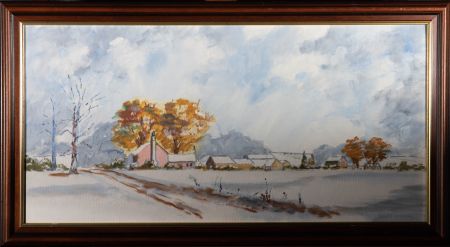 Harold Williams - Contemporary Oil, Village in the Snow
