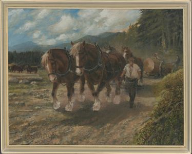 James Coen - 1984 Oil, Horse Logging
