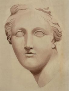 Early 20th Century Watercolour - Classical Head
