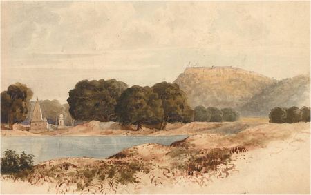 Early 20th Century Watercolour - Lakeside Church