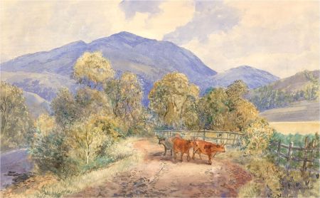 Kale Howden - 1876 Watercolour, Near Killiecrankie, Scotland