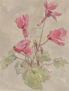 Jill Dickin - 1998 Watercolour, Pink Flowers