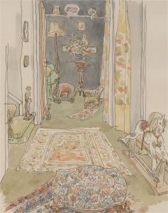Jill Dickin - 1998 Watercolour, Toy Room