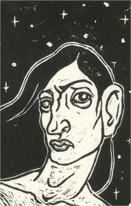 Isabelle Mulvany - 2019 Linoprint, Moonlit Suspicion