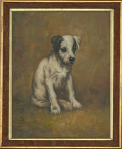 Contemporary Oil - Bemused Puppy