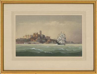 Kenneth Brundle FRIBA - Contemporary Watercolour, Sail Ship Approaching Shore