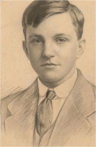 Mid 20th Century Graphite Drawing - Young Man in a Suit